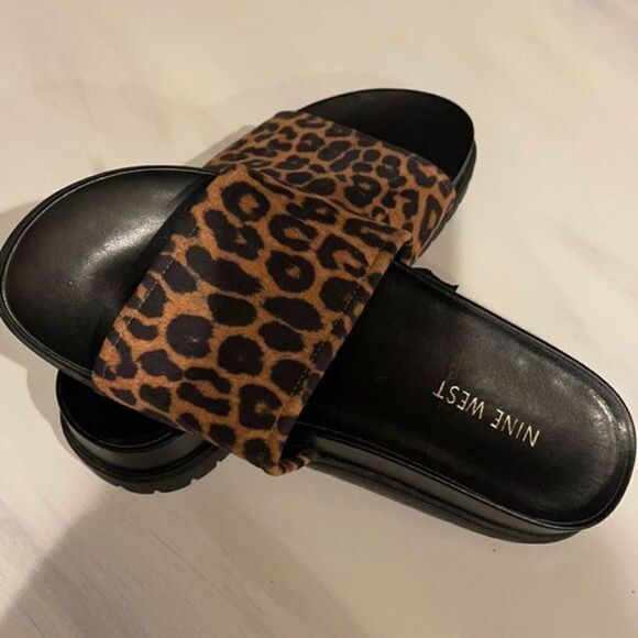 NINE WEST Leopard Slides Womens Size‎ 6.5 - Picture 5 of 8